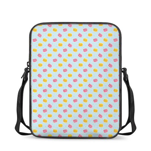 Pink And Yellow Macaron Pattern Print Rectangular Crossbody Bag
