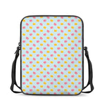 Pink And Yellow Macaron Pattern Print Rectangular Crossbody Bag