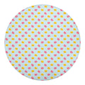 Pink And Yellow Macaron Pattern Print Round Blanket