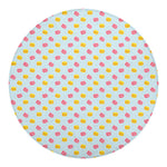 Pink And Yellow Macaron Pattern Print Round Blanket