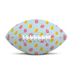 Pink And Yellow Macaron Pattern Print Rugby Ball