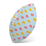 Pink And Yellow Macaron Pattern Print Rugby Ball