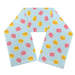 Pink And Yellow Macaron Pattern Print Scarf