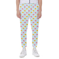 Pink And Yellow Macaron Pattern Print Joggers