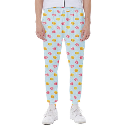 Pink And Yellow Macaron Pattern Print Scuba Joggers