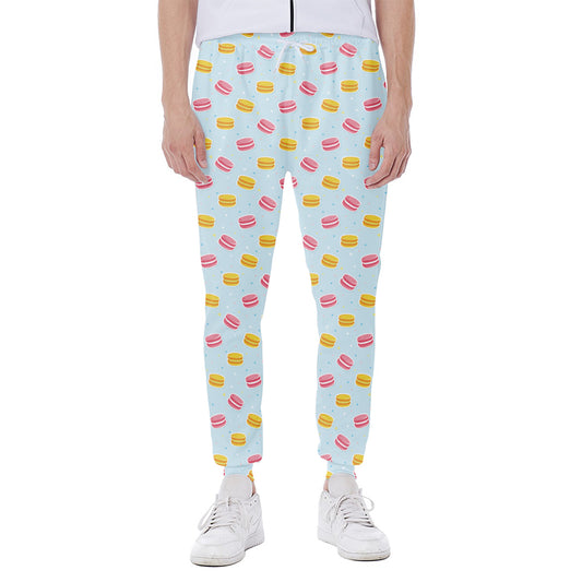 Pink And Yellow Macaron Pattern Print Scuba Joggers