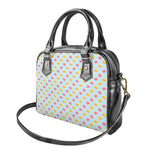 Pink And Yellow Macaron Pattern Print Shoulder Handbag