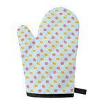 Pink And Yellow Macaron Pattern Print Single Oven Mitt