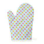 Pink And Yellow Macaron Pattern Print Single Oven Mitt