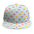 Pink And Yellow Macaron Pattern Print Snapback Cap