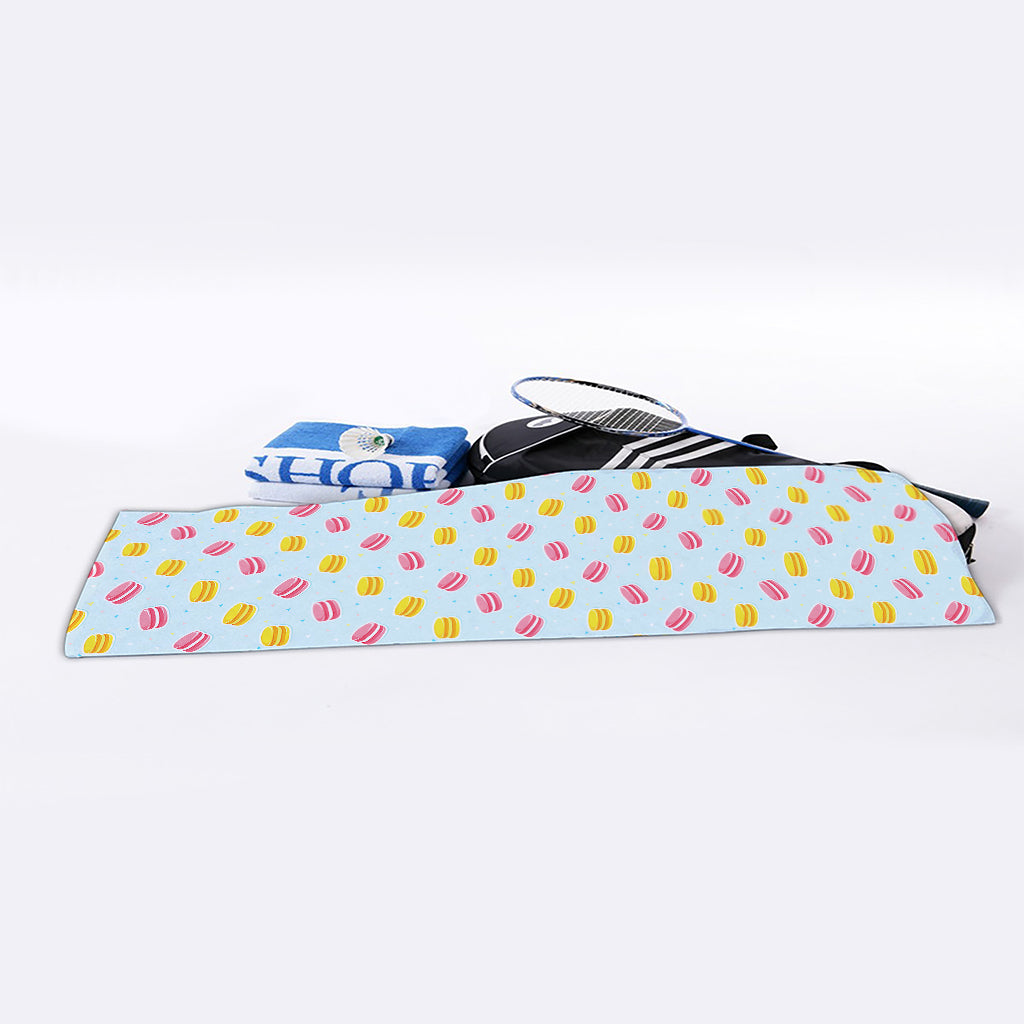 Pink And Yellow Macaron Pattern Print Sports Towel