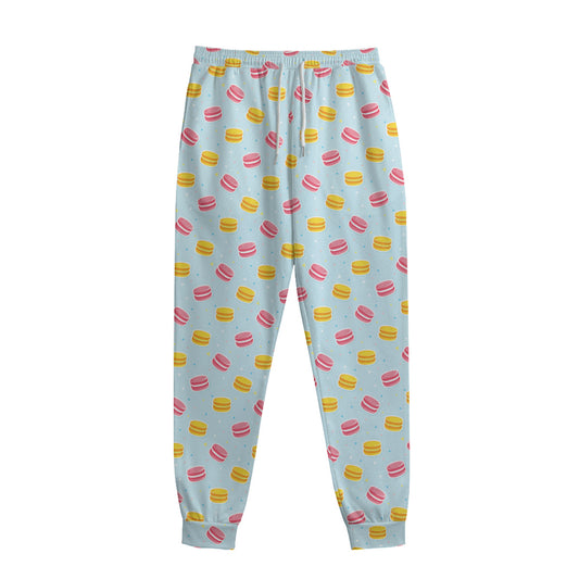 Pink And Yellow Macaron Pattern Print Sweatpants