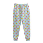 Pink And Yellow Macaron Pattern Print Sweatpants