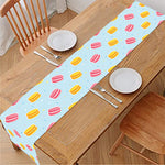 Pink And Yellow Macaron Pattern Print Table Runner