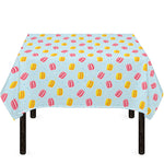 Pink And Yellow Macaron Pattern Print Tablecloth