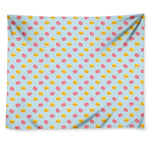 Pink And Yellow Macaron Pattern Print Tapestry
