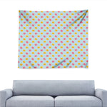 Pink And Yellow Macaron Pattern Print Tapestry