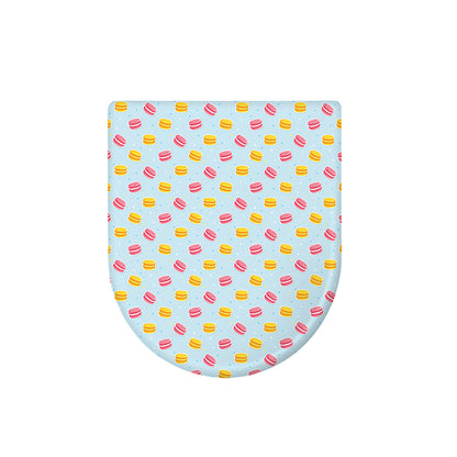 Pink And Yellow Macaron Pattern Print Toilet Lid Cover