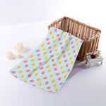 Pink And Yellow Macaron Pattern Print Towel