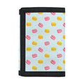 Pink And Yellow Macaron Pattern Print Trifold Wallet