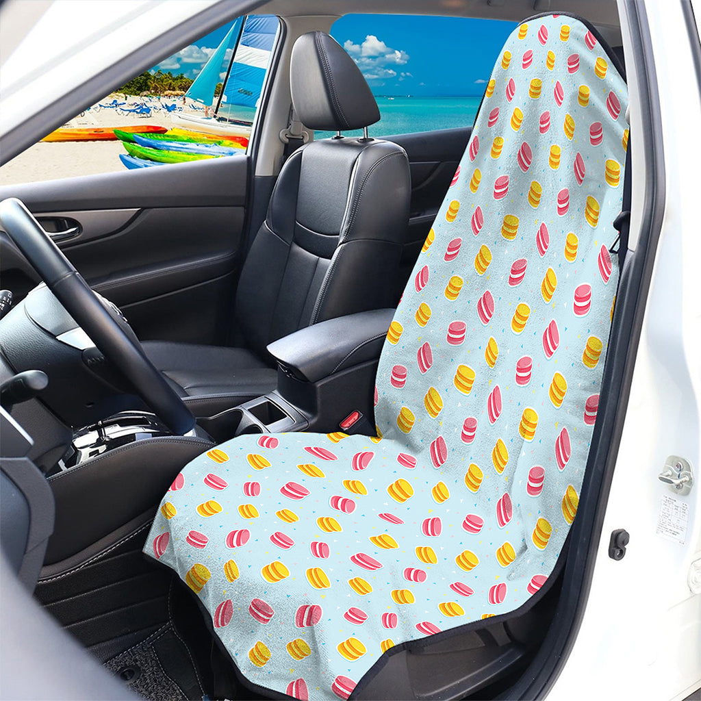 Pink And Yellow Macaron Pattern Print Waterproof Car Seat Cover