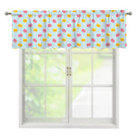 Pink And Yellow Macaron Pattern Print Window Valance