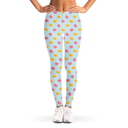 Pink And Yellow Macaron Pattern Print Women's Leggings