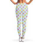 Pink And Yellow Macaron Pattern Print Women's Leggings