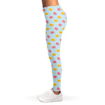 Pink And Yellow Macaron Pattern Print Women's Leggings