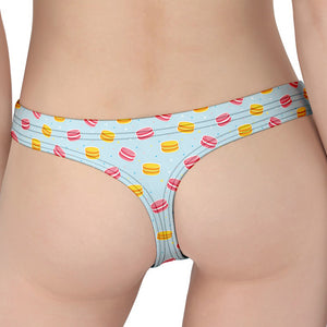 Pink And Yellow Macaron Pattern Print Women's Thong