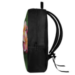 Pink And Yellow Plumeria Flower Print 17 Inch Backpack