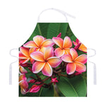 Pink And Yellow Plumeria Flower Print Adjustable Apron
