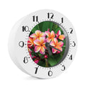 Pink And Yellow Plumeria Flower Print Alarm Clock