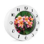 Pink And Yellow Plumeria Flower Print Alarm Clock