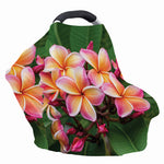 Pink And Yellow Plumeria Flower Print Baby Seat Cover
