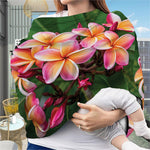 Pink And Yellow Plumeria Flower Print Baby Seat Cover