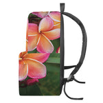 Pink And Yellow Plumeria Flower Print Backpack