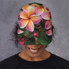 Pink And Yellow Plumeria Flower Print Baseball Cap