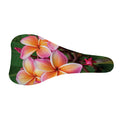 Pink And Yellow Plumeria Flower Print Bicycle Seat Cover