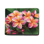 Pink And Yellow Plumeria Flower Print Bifold Wallet