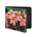 Pink And Yellow Plumeria Flower Print Bifold Wallet