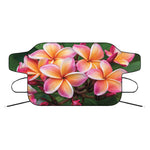 Pink And Yellow Plumeria Flower Print Car Windshield Snow Cover