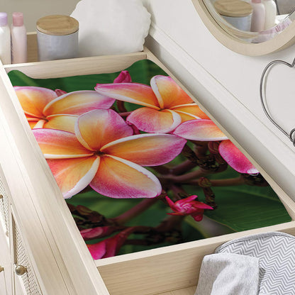 Pink And Yellow Plumeria Flower Print Changing Pad Cover