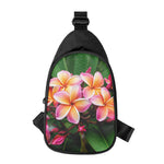 Pink And Yellow Plumeria Flower Print Chest Bag