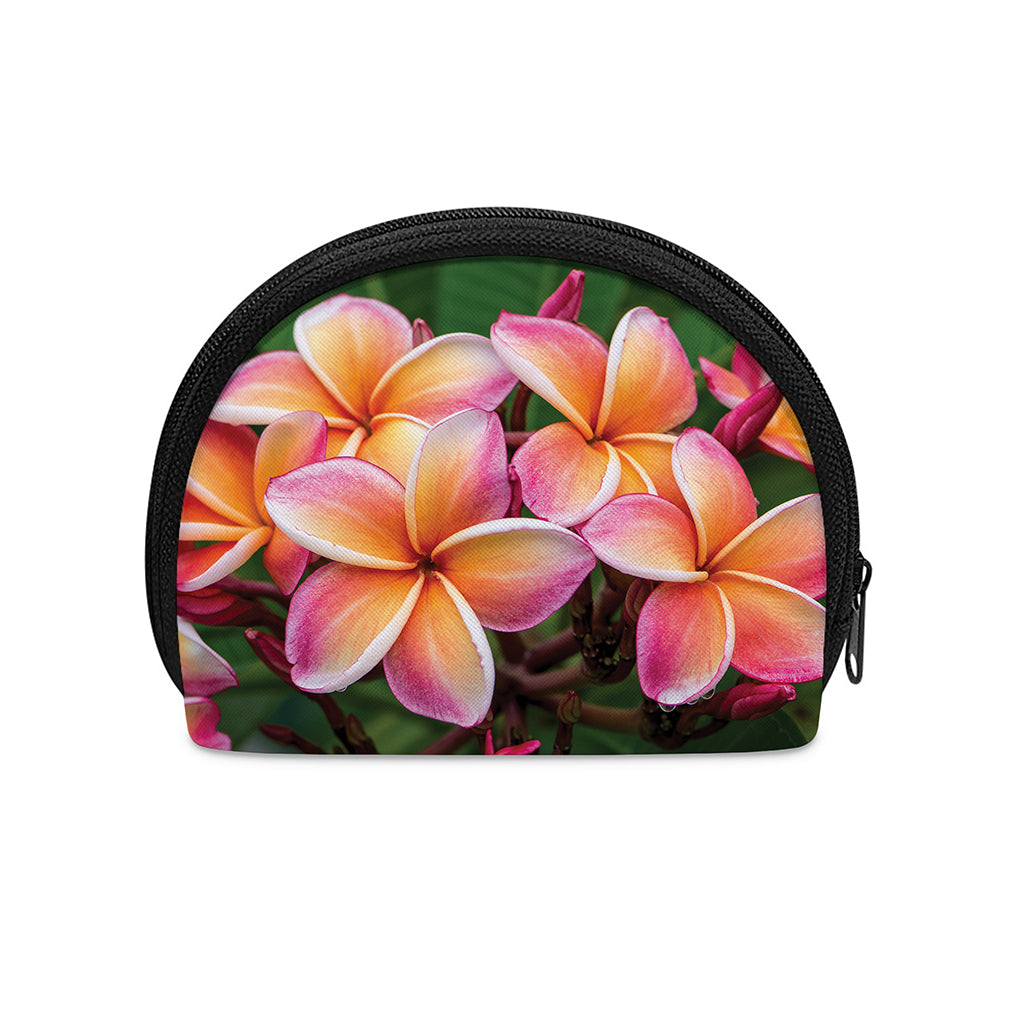 Pink And Yellow Plumeria Flower Print Coin Purse