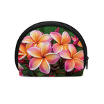 Pink And Yellow Plumeria Flower Print Coin Purse