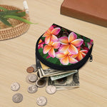 Pink And Yellow Plumeria Flower Print Coin Purse