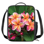 Pink And Yellow Plumeria Flower Print Crossbody Lunch Bag
