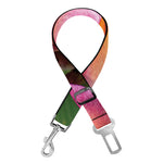 Pink And Yellow Plumeria Flower Print Dog Seat Belt