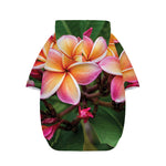 Pink And Yellow Plumeria Flower Print Dog Zip Up Hoodie